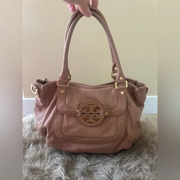 Tory Burch Dusty Rose Colored Leather Shoulder Bag - Picture 1 of 16
